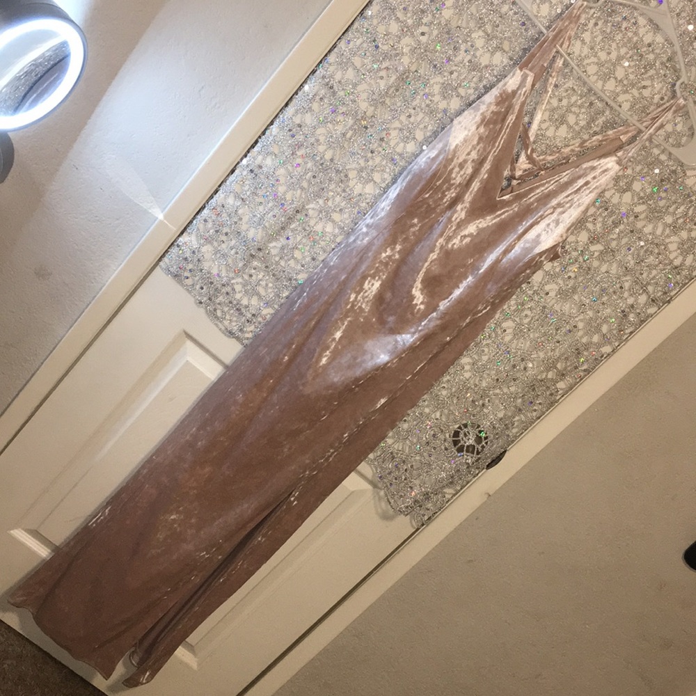 Velvet Dress w/open leg slit